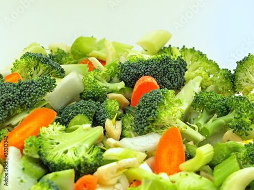 Fresh Vegetables Chopped in Preparation for Cooking