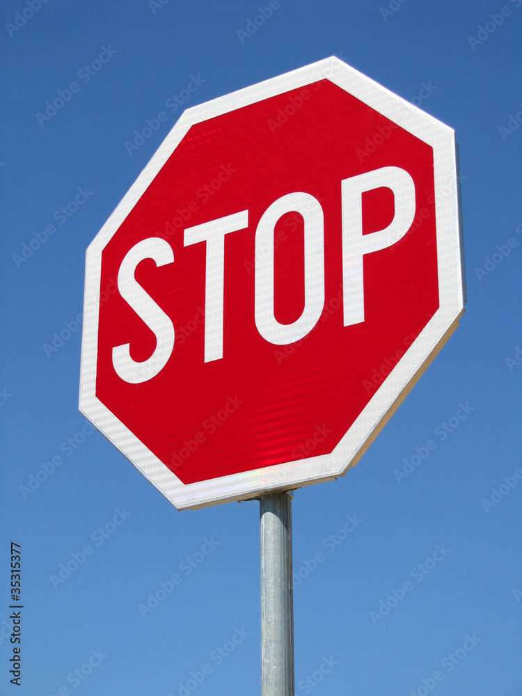 Stop - road sign - obrazy, fototapety, plakaty 