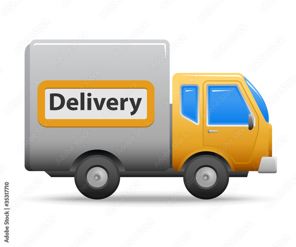 Yellow commercial vehicle - delivery van