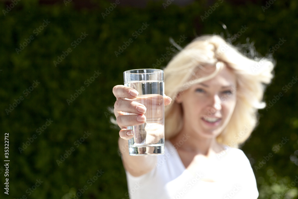 Healthy Young Woman with glass of fresh Water Healthy Young Woman with glass of fresh Water