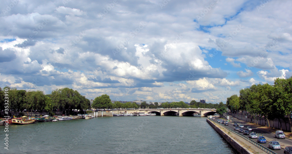 paris, france,  river seine,  bridge,  panorama,  landscape