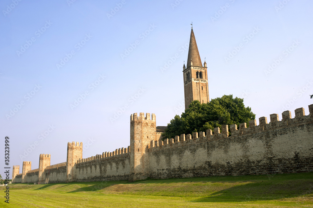 Montagnana (Padova, Veneto, italy) - Medieval walls and belfry