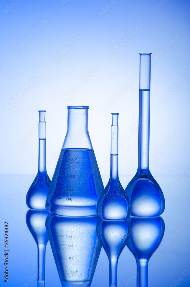 Chemical tubing at gradient background Chemical tubing at gradient background