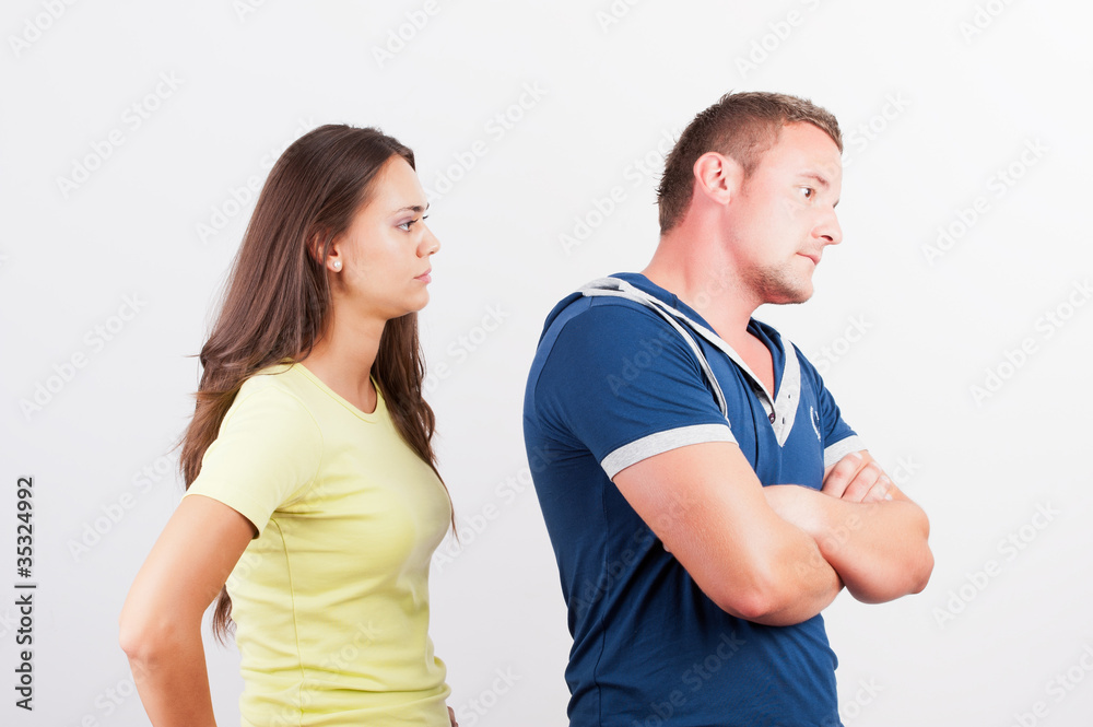 young couple having problems with relationships. Image with clip young couple having problems with relationships. Image with clip