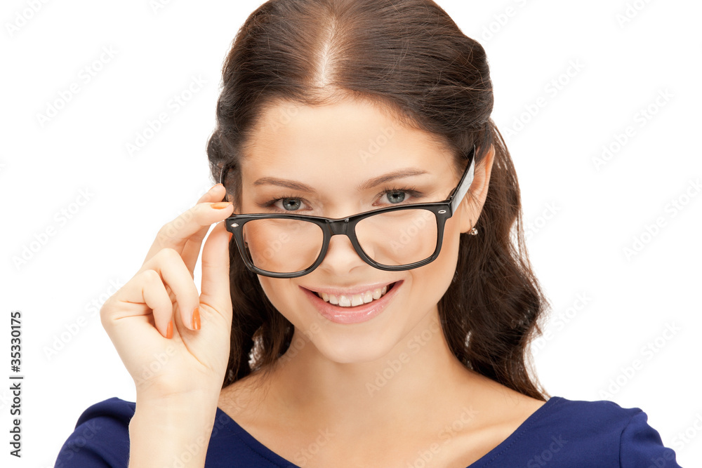 lovely woman in spectacles