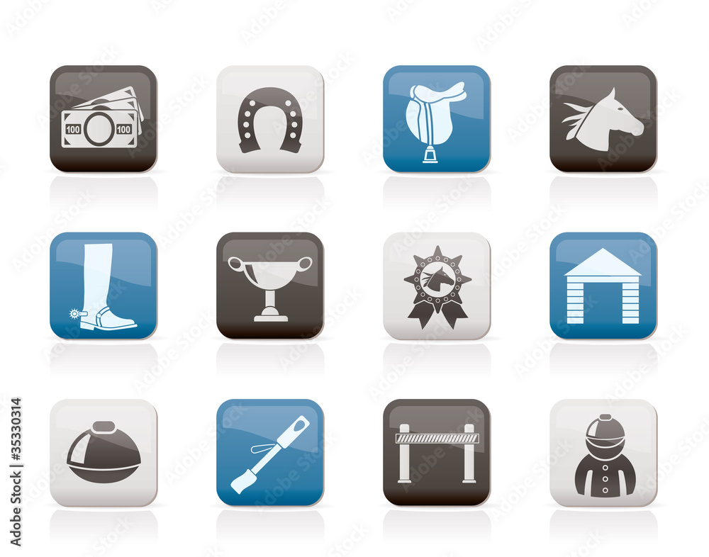 Horse Racing and gambling Icons - vector icon set Horse Racing and gambling Icons - vector icon set