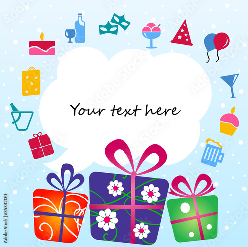 Party colorful balloons with place for your text