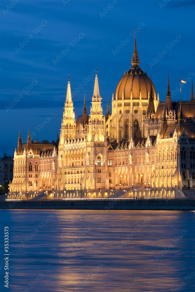Hungarian parliament at night