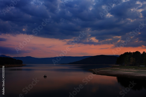 lake in dusk time