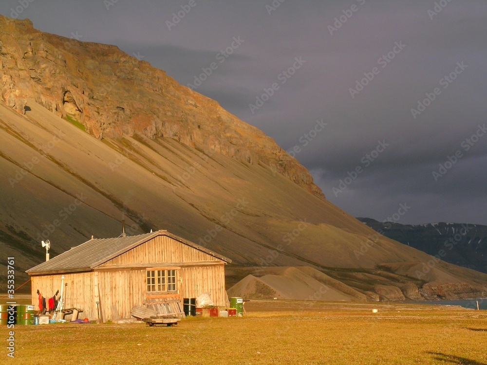 old wooden hut on Svalbard