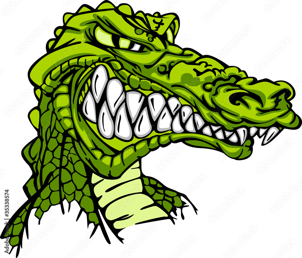 Naklejka premium Alligator Mascot Vector Cartoon