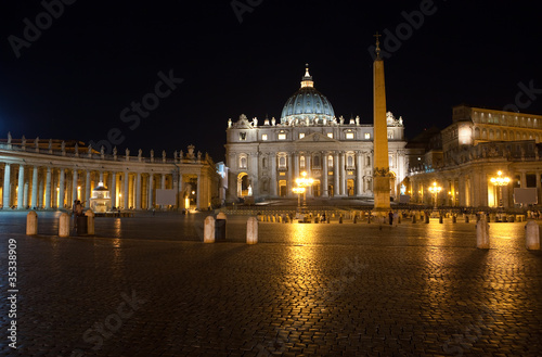 Italy.Rome.Vatican.Saint Peter's Square at night