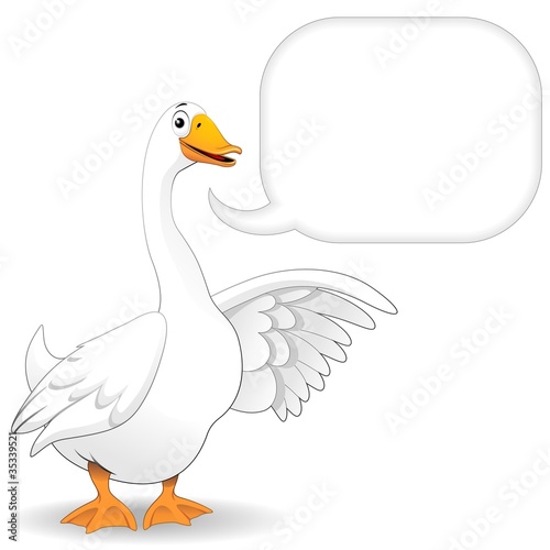 Oca Cartoon con Fumetto Nuvoletta-Goose Duck Comics