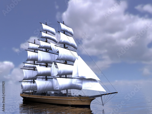 Fotografia The  three-masted sailing ship