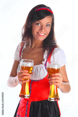 The girl in a traditional Bavarian dress photo