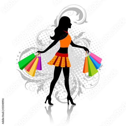 Girl with shopping bags