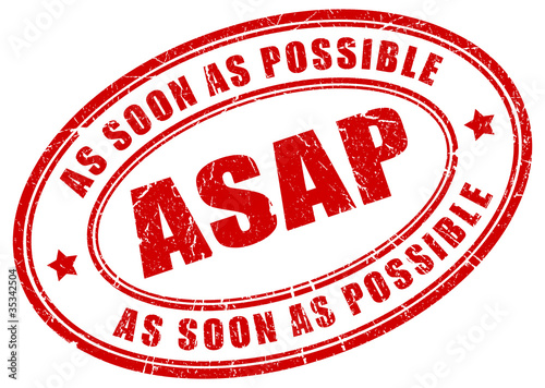 As soon as possible, vector stamp