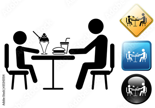 Lunch pictogram and signs