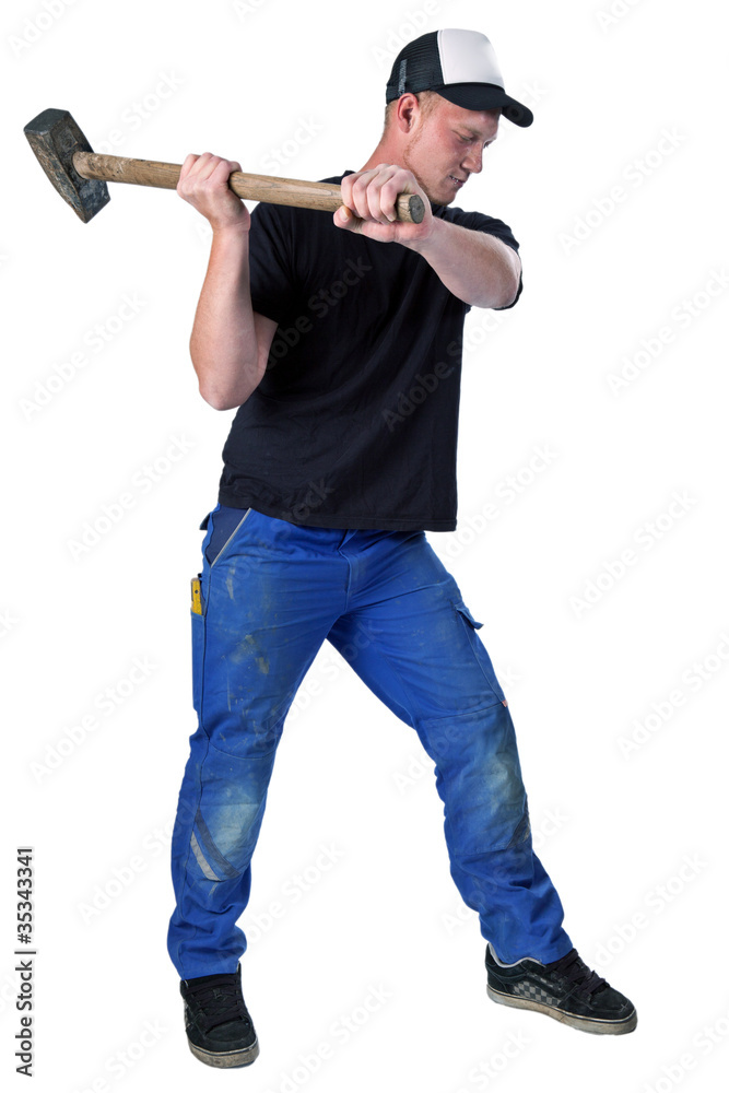 Bauarbeiter mit schweren Hammer 6 Bauarbeiter mit schweren Hammer 6