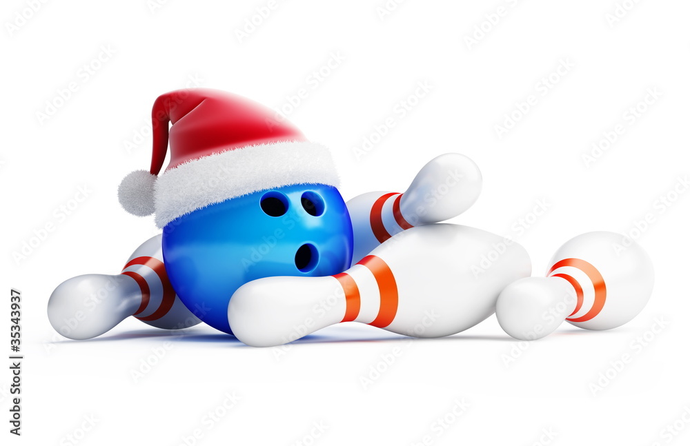 Naklejka premium bowling new year