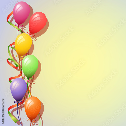 A Balloons Background with Streamers