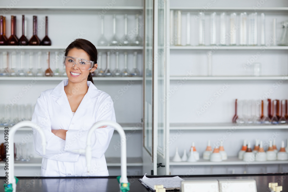 Smiling science student posing Smiling science student posing