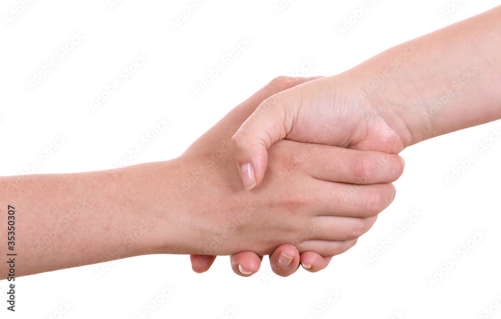 Mother giving hand to a teenager boy Mother giving hand to a teenager boy