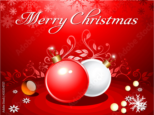abstract christmas background with balls