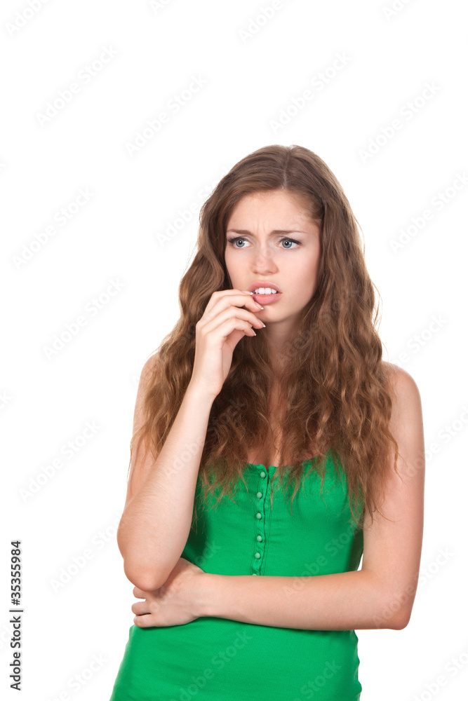 portrait of attractive depressed scared, terrified teenage girl, portrait of attractive depressed scared, terrified teenage girl,