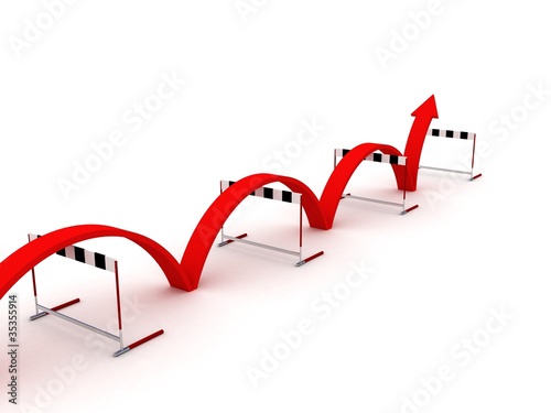 overcoming the barriers  success concept