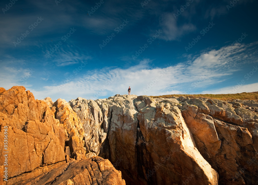 Rocks with fantastic blue sky and clouds