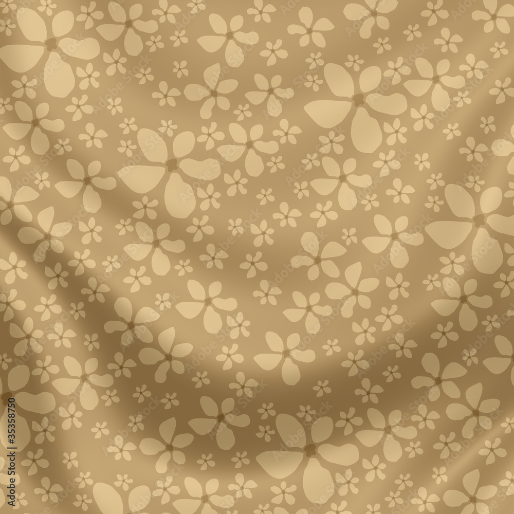 Elegantly flowing satin fabric with little flowers