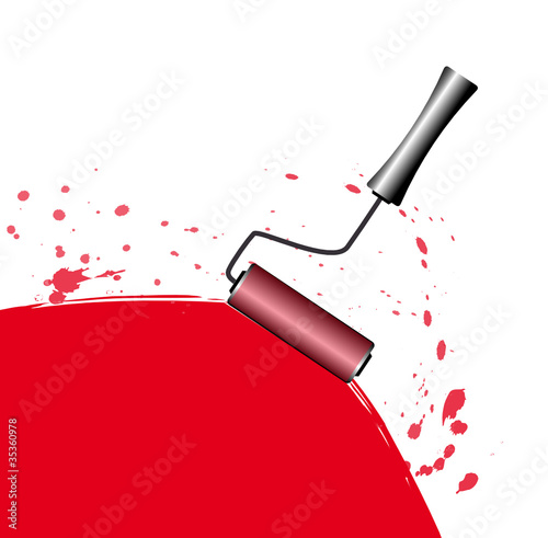 rot streichen mit walze