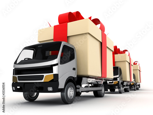 image delivery vehicle on a white background