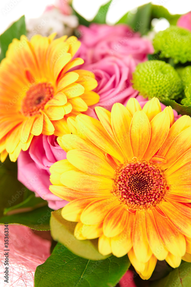 Bright bouquet isolated on white Bright bouquet isolated on white