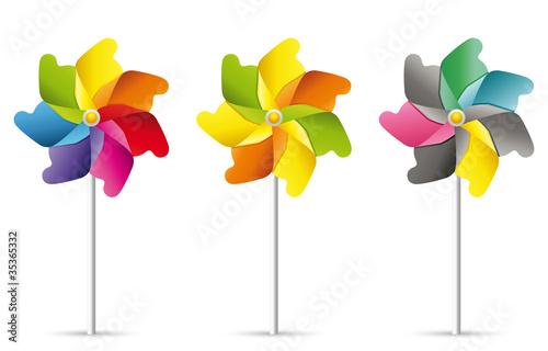 Colorful windmills
