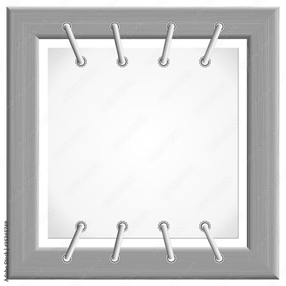 Vector image of the metal frame to the plate Vector image of the metal frame to the plate