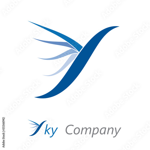 Logo letter S, bird in the sky # Vector
