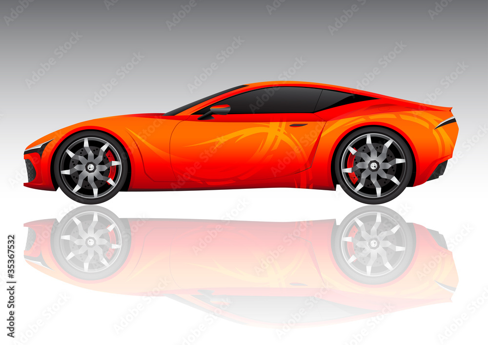 Naklejka premium Red Sports Vehicle