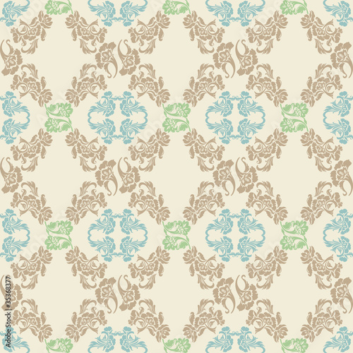 Vector. Seamless floral pattern, background