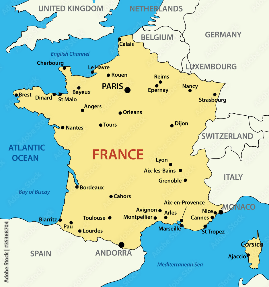 map of France - vector illustration