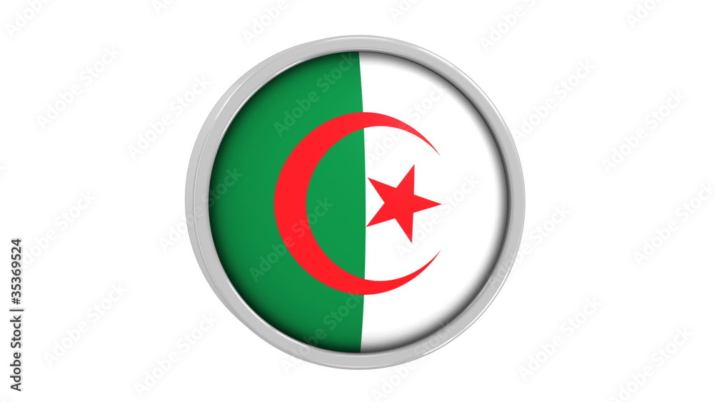 Algerian flag with circular frame Algerian flag with circular frame