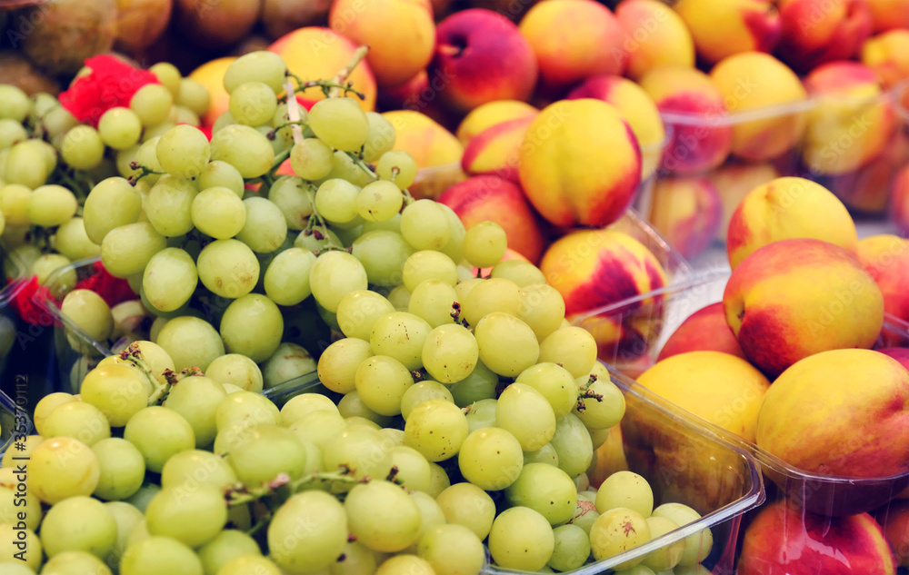 grapes and peaches grapes and peaches