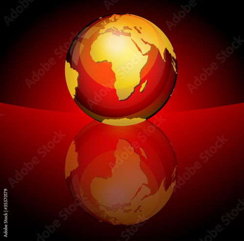 Fototapeta Naklejka Na Ścianę i Meble -  Glossy planet sphere