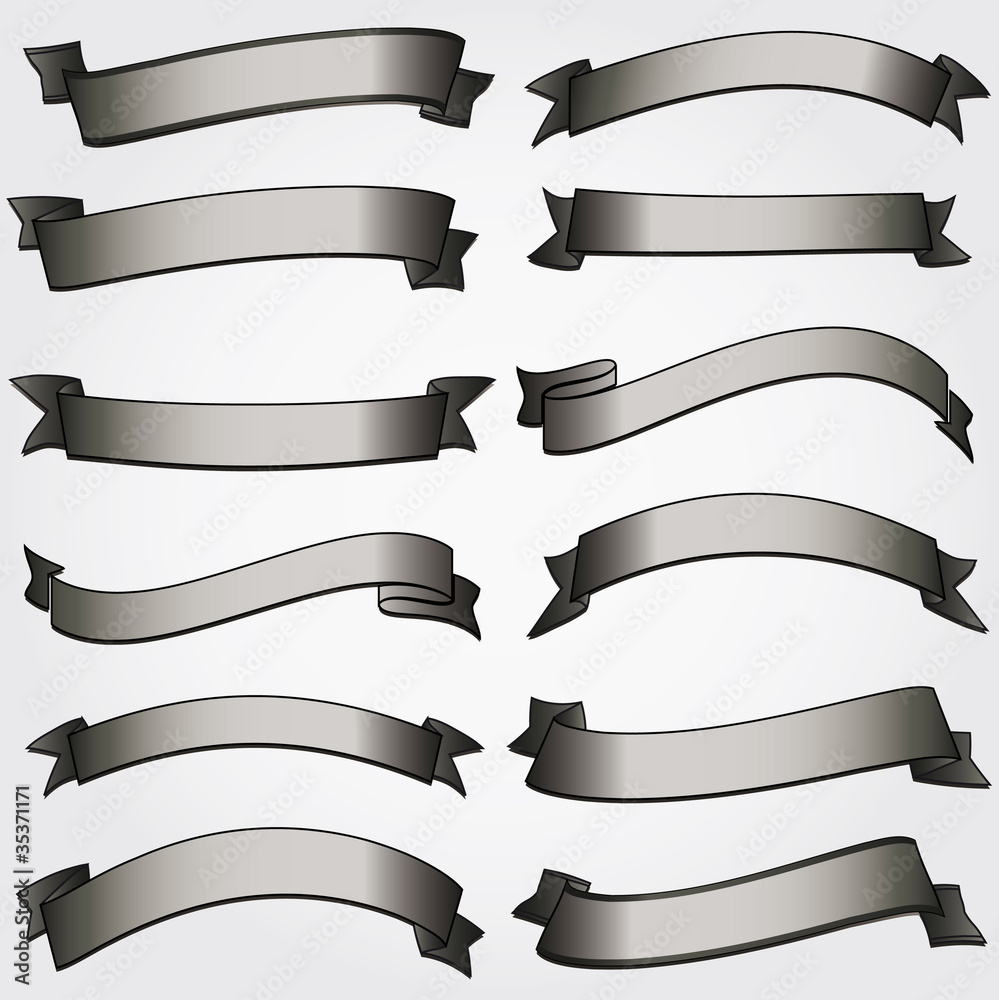 Set of vector ribbons for your text Set of vector ribbons for your text