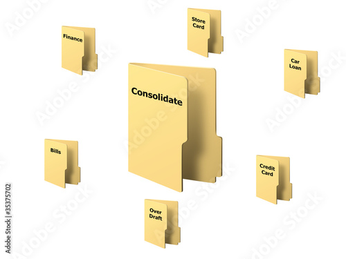 Yellow Computer Folders Showing Debt