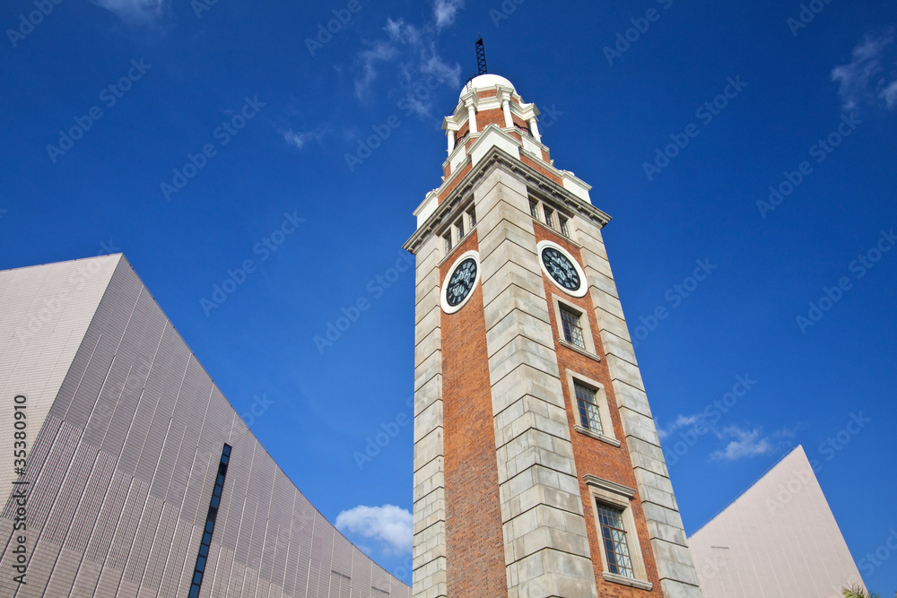 Fototapeta premium Clock tower in Hong Kong, it is one of the landmark in Tsim Sha