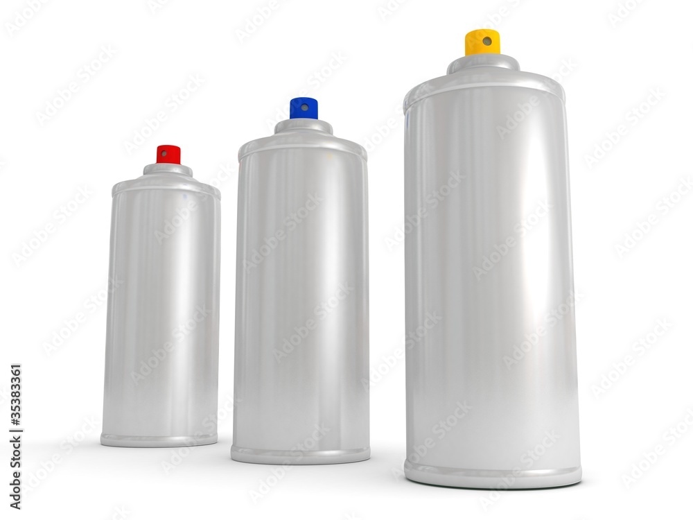 spray cans with differently colored paint spray cans with differently colored paint