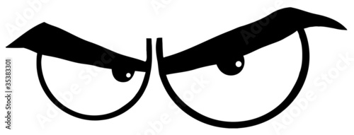 Outlined Angry Cartoon Eyes