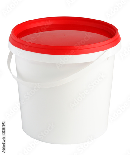 Plastic container isolated on white background